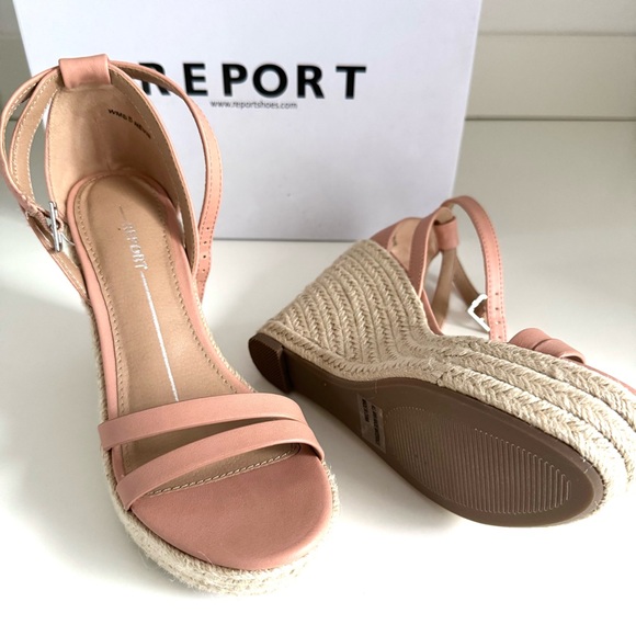 Report Blush Wedge Sandals